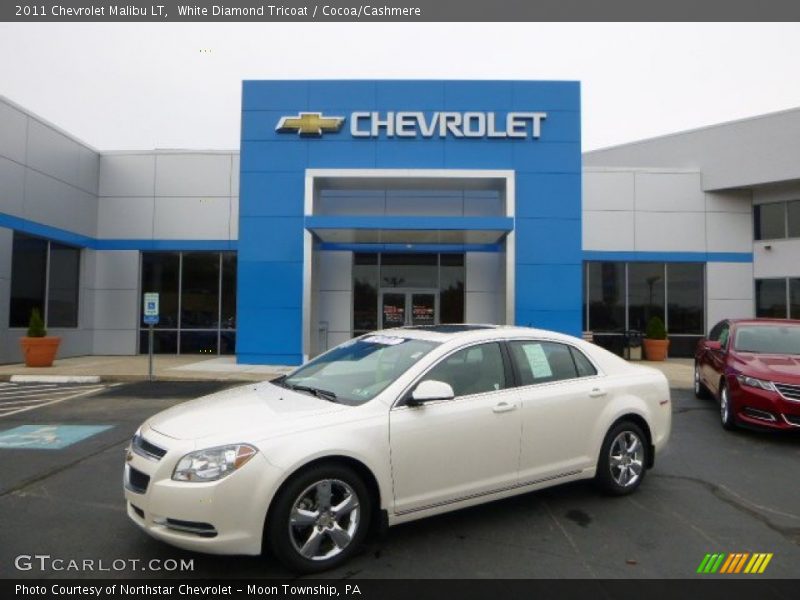 White Diamond Tricoat / Cocoa/Cashmere 2011 Chevrolet Malibu LT