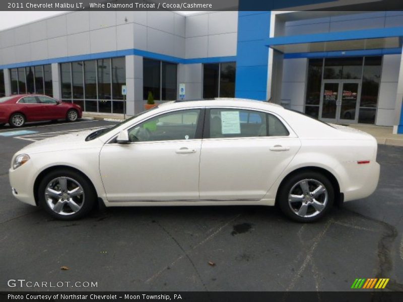White Diamond Tricoat / Cocoa/Cashmere 2011 Chevrolet Malibu LT