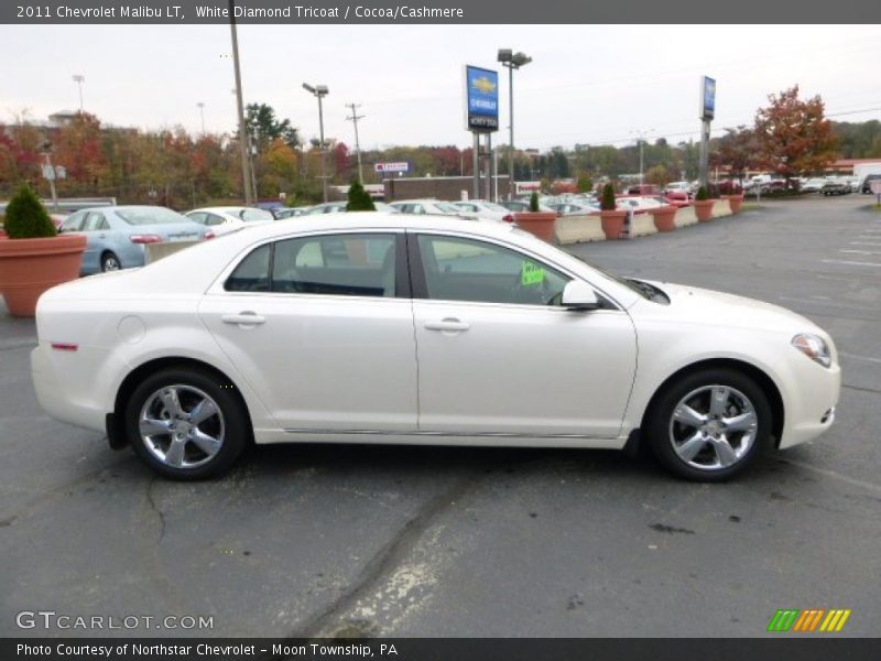 White Diamond Tricoat / Cocoa/Cashmere 2011 Chevrolet Malibu LT