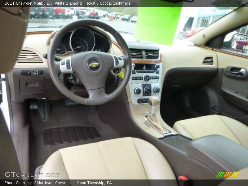 White Diamond Tricoat / Cocoa/Cashmere 2011 Chevrolet Malibu LT