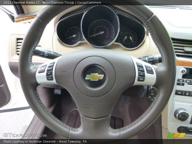 White Diamond Tricoat / Cocoa/Cashmere 2011 Chevrolet Malibu LT