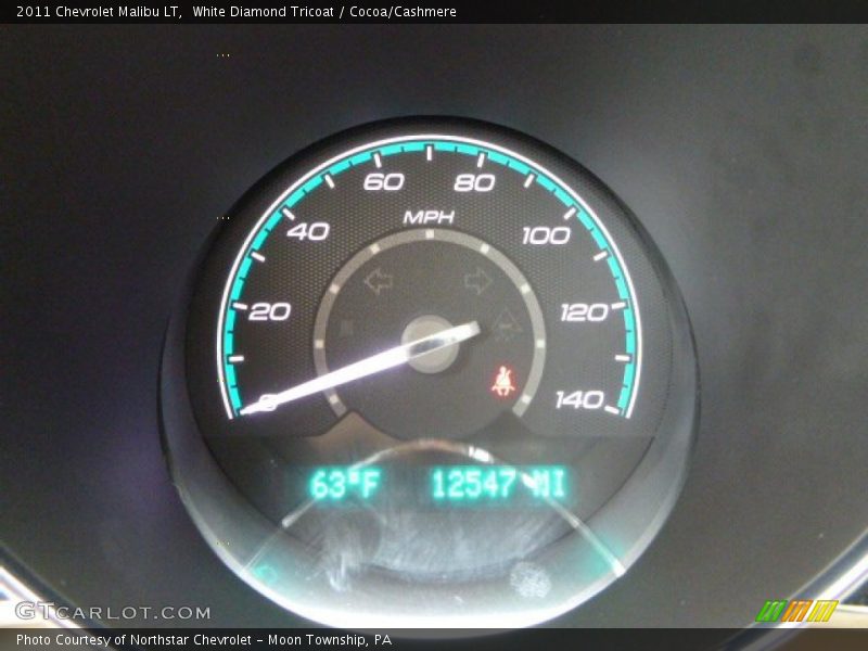 White Diamond Tricoat / Cocoa/Cashmere 2011 Chevrolet Malibu LT