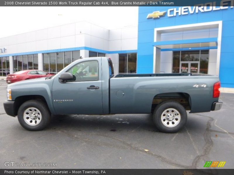 Blue Granite Metallic / Dark Titanium 2008 Chevrolet Silverado 1500 Work Truck Regular Cab 4x4