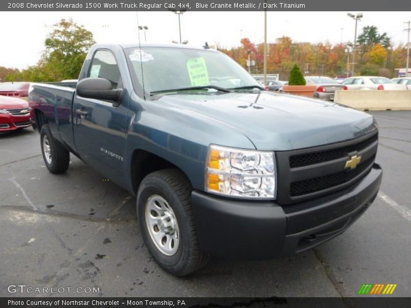 Blue Granite Metallic / Dark Titanium 2008 Chevrolet Silverado 1500 Work Truck Regular Cab 4x4