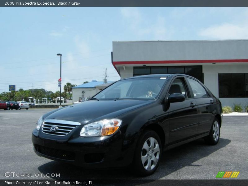 Black / Gray 2008 Kia Spectra EX Sedan