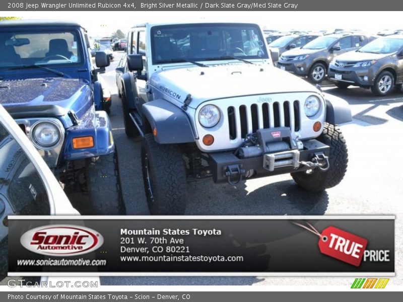 Bright Silver Metallic / Dark Slate Gray/Med Slate Gray 2008 Jeep Wrangler Unlimited Rubicon 4x4