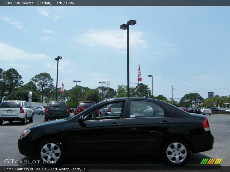 Black / Gray 2008 Kia Spectra EX Sedan