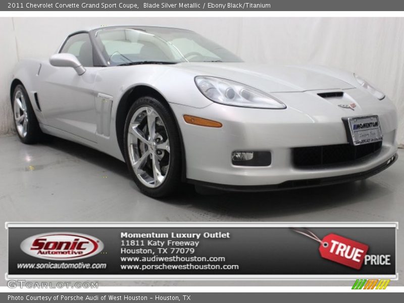 Blade Silver Metallic / Ebony Black/Titanium 2011 Chevrolet Corvette Grand Sport Coupe