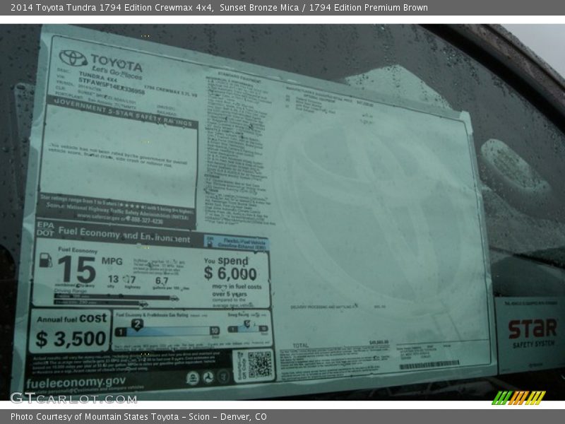 Sunset Bronze Mica / 1794 Edition Premium Brown 2014 Toyota Tundra 1794 Edition Crewmax 4x4