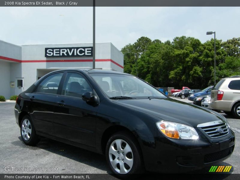 Black / Gray 2008 Kia Spectra EX Sedan