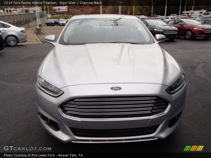 Ingot Silver / Charcoal Black 2014 Ford Fusion Hybrid Titanium