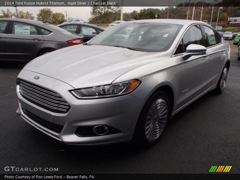 Ingot Silver / Charcoal Black 2014 Ford Fusion Hybrid Titanium