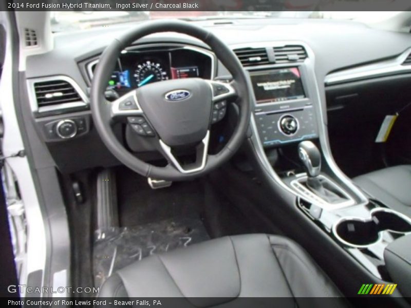Ingot Silver / Charcoal Black 2014 Ford Fusion Hybrid Titanium