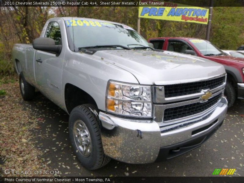 Sheer Silver Metallic / Dark Titanium 2010 Chevrolet Silverado 2500HD Regular Cab 4x4