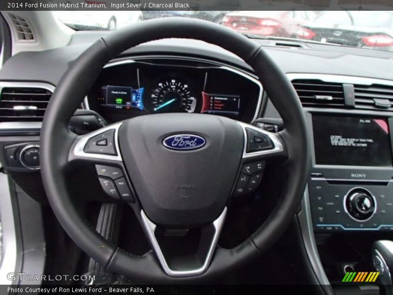Ingot Silver / Charcoal Black 2014 Ford Fusion Hybrid Titanium