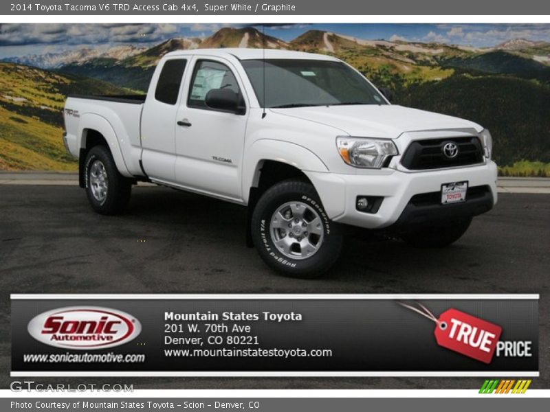 Super White / Graphite 2014 Toyota Tacoma V6 TRD Access Cab 4x4