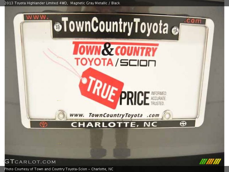 Magnetic Gray Metallic / Black 2013 Toyota Highlander Limited 4WD