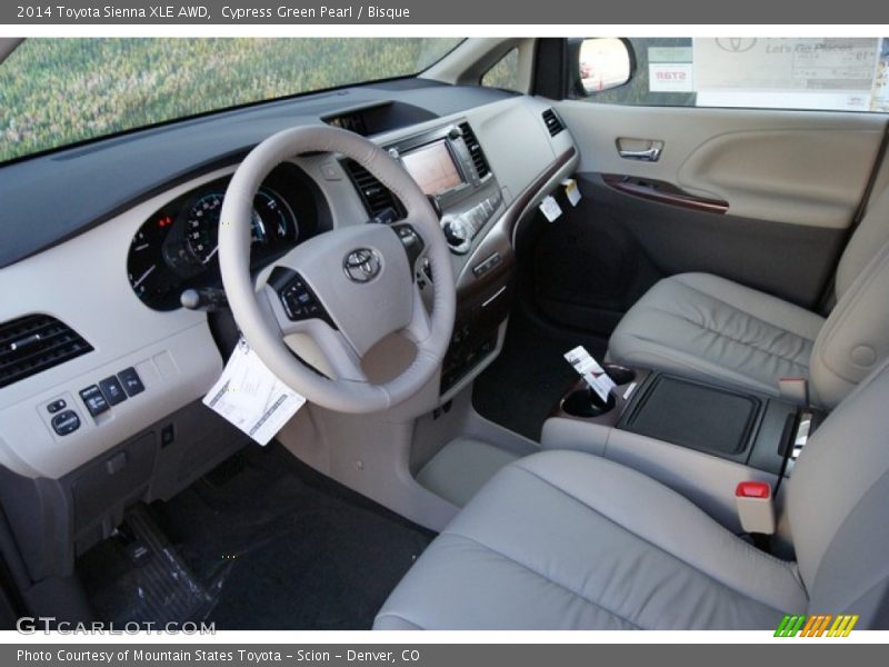 Cypress Green Pearl / Bisque 2014 Toyota Sienna XLE AWD