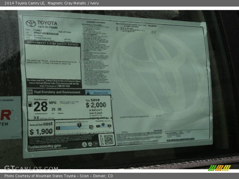 Magnetic Gray Metallic / Ivory 2014 Toyota Camry LE