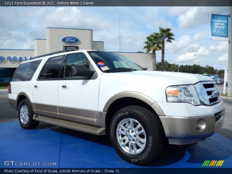 Oxford White / Camel 2013 Ford Expedition EL XLT