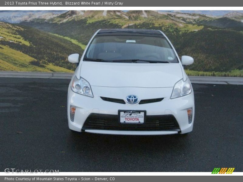Blizzard White Pearl / Misty Gray 2013 Toyota Prius Three Hybrid