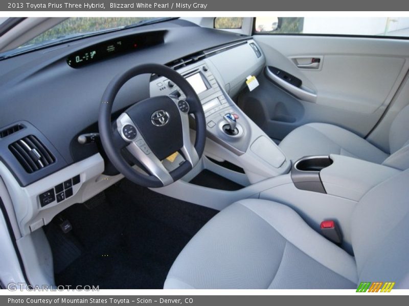 Blizzard White Pearl / Misty Gray 2013 Toyota Prius Three Hybrid