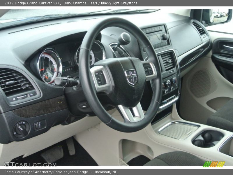 Dark Charcoal Pearl / Black/Light Graystone 2012 Dodge Grand Caravan SXT