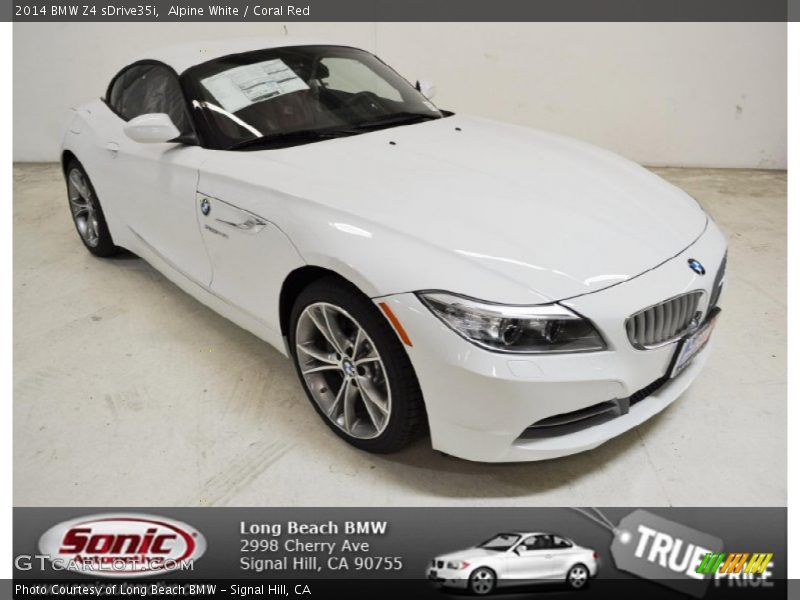 Alpine White / Coral Red 2014 BMW Z4 sDrive35i