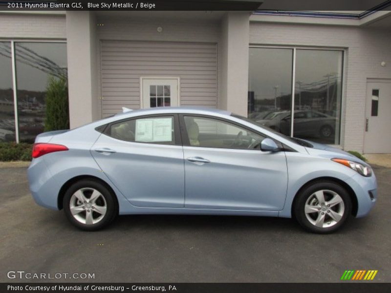 Blue Sky Metallic / Beige 2011 Hyundai Elantra GLS