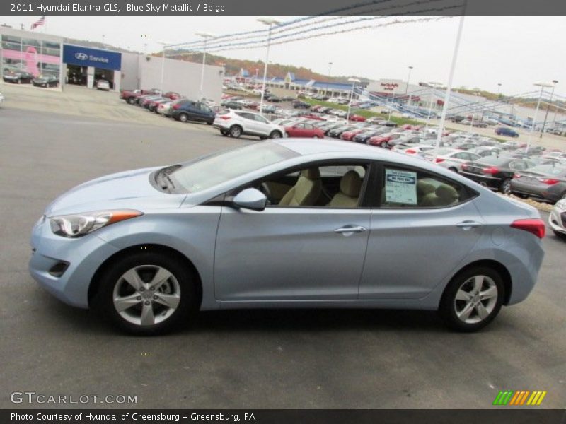 Blue Sky Metallic / Beige 2011 Hyundai Elantra GLS