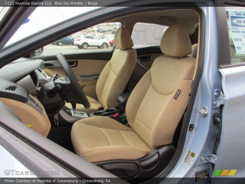 Blue Sky Metallic / Beige 2011 Hyundai Elantra GLS