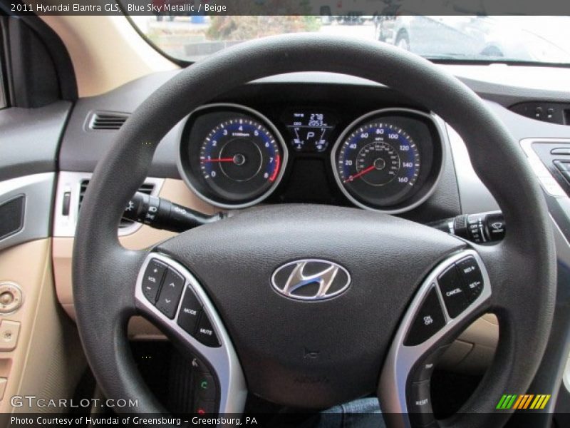 Blue Sky Metallic / Beige 2011 Hyundai Elantra GLS
