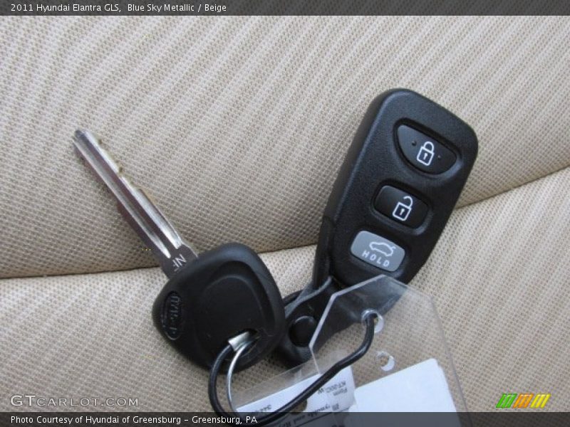Blue Sky Metallic / Beige 2011 Hyundai Elantra GLS