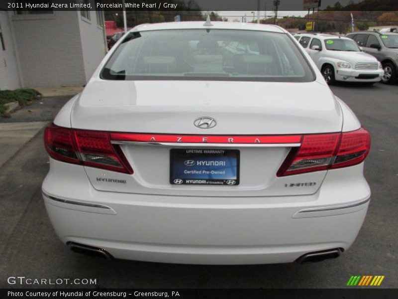 Porcelain White Pearl / Gray 2011 Hyundai Azera Limited