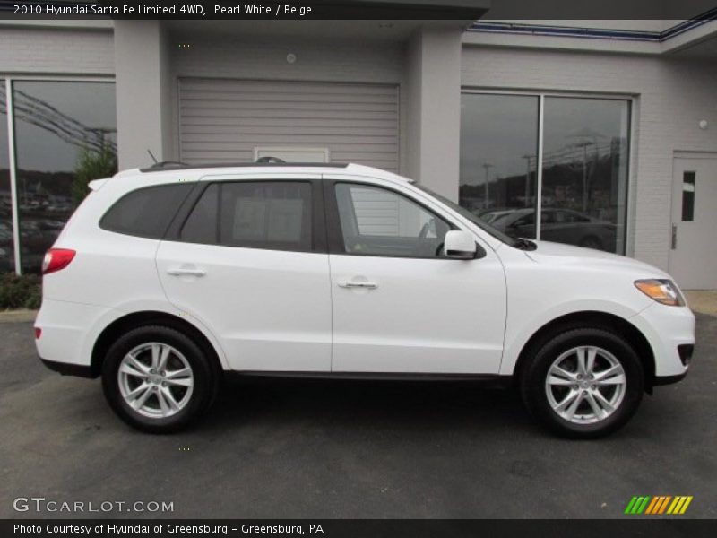 Pearl White / Beige 2010 Hyundai Santa Fe Limited 4WD