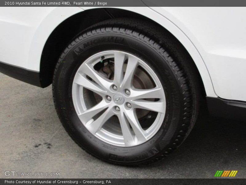 Pearl White / Beige 2010 Hyundai Santa Fe Limited 4WD
