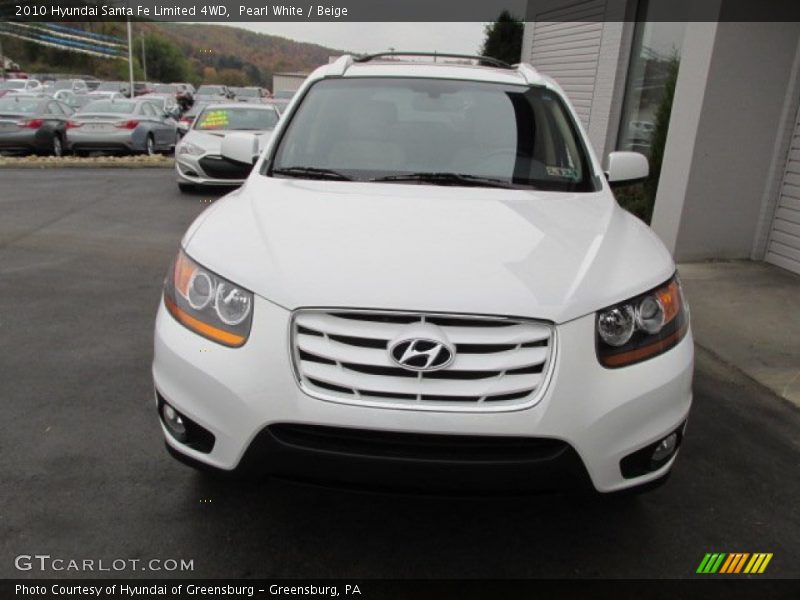 Pearl White / Beige 2010 Hyundai Santa Fe Limited 4WD