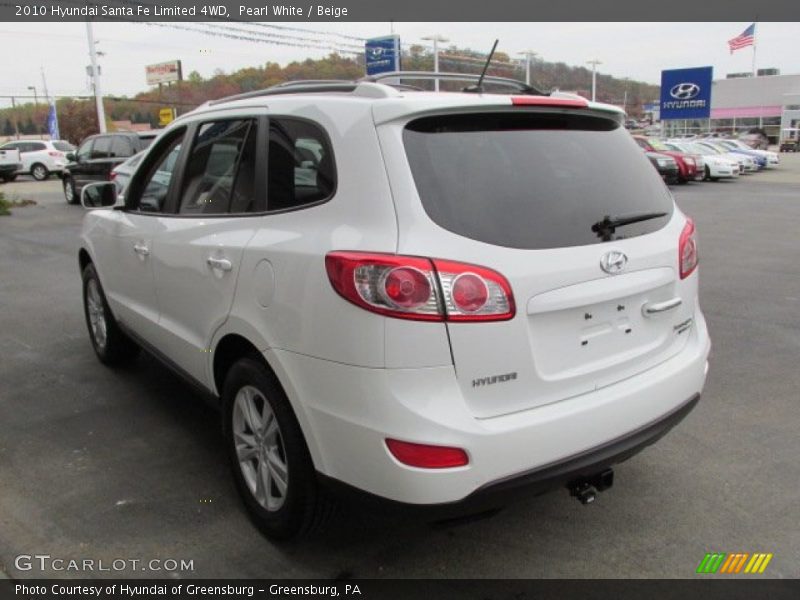 Pearl White / Beige 2010 Hyundai Santa Fe Limited 4WD