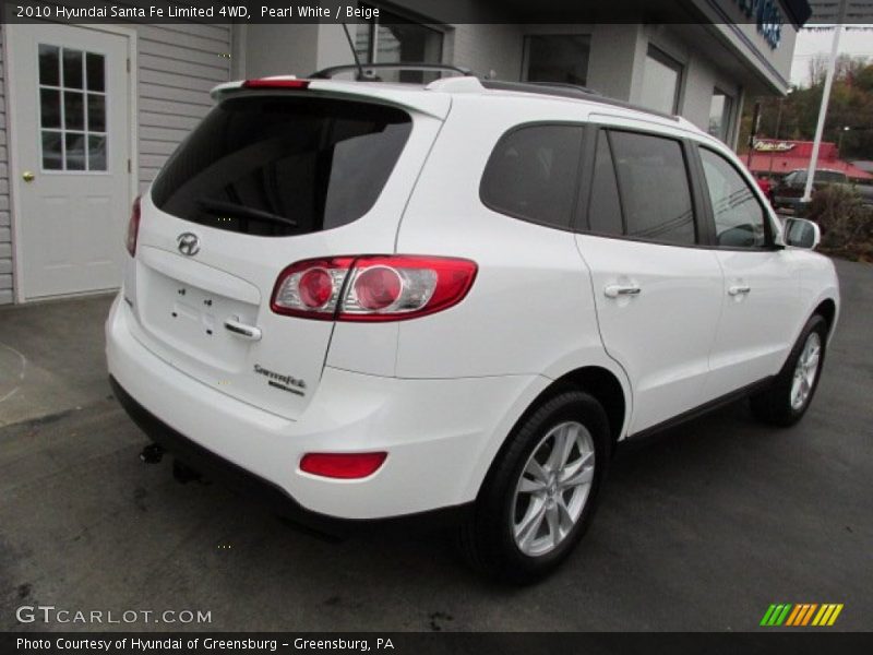 Pearl White / Beige 2010 Hyundai Santa Fe Limited 4WD
