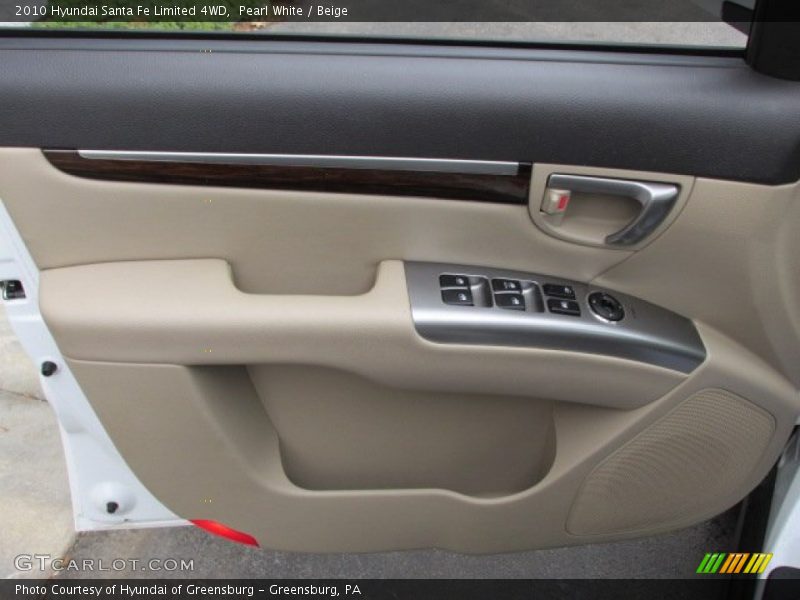 Pearl White / Beige 2010 Hyundai Santa Fe Limited 4WD