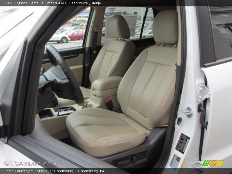 Pearl White / Beige 2010 Hyundai Santa Fe Limited 4WD