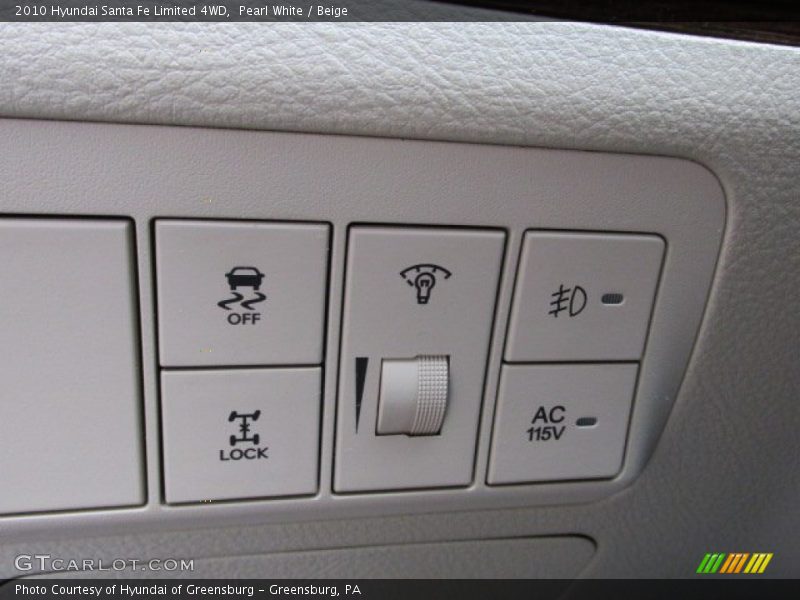 Pearl White / Beige 2010 Hyundai Santa Fe Limited 4WD