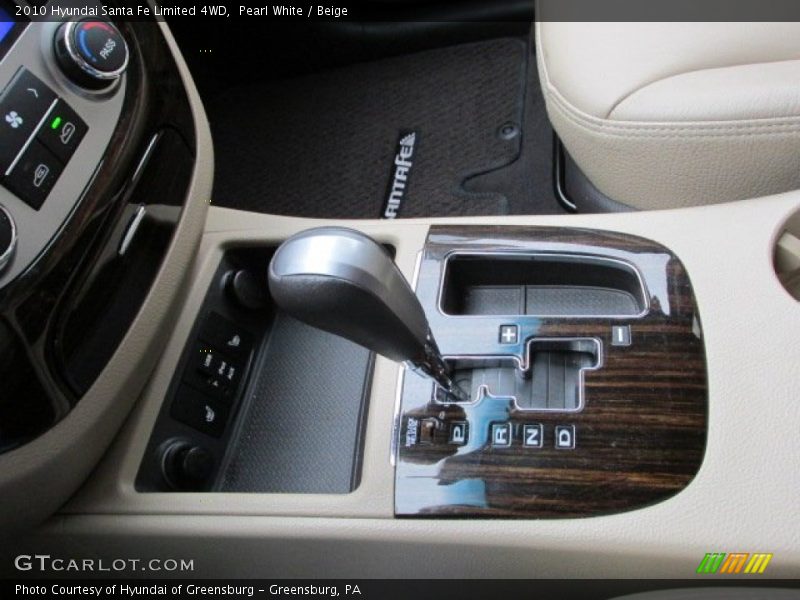 Pearl White / Beige 2010 Hyundai Santa Fe Limited 4WD