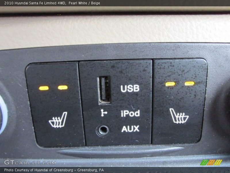 Pearl White / Beige 2010 Hyundai Santa Fe Limited 4WD
