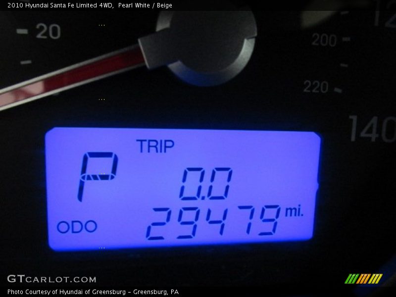 Pearl White / Beige 2010 Hyundai Santa Fe Limited 4WD