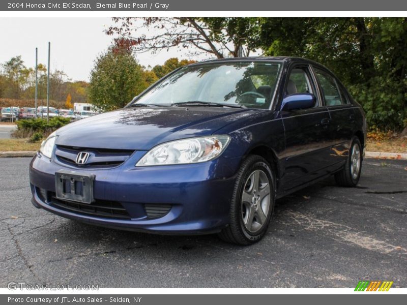Eternal Blue Pearl / Gray 2004 Honda Civic EX Sedan
