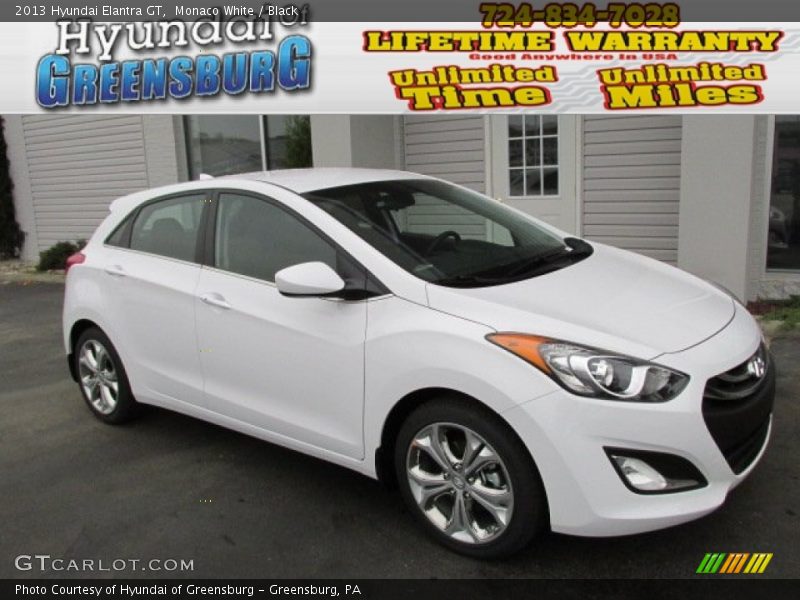 Monaco White / Black 2013 Hyundai Elantra GT