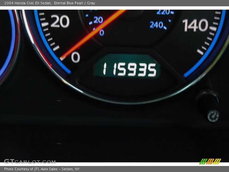 Eternal Blue Pearl / Gray 2004 Honda Civic EX Sedan