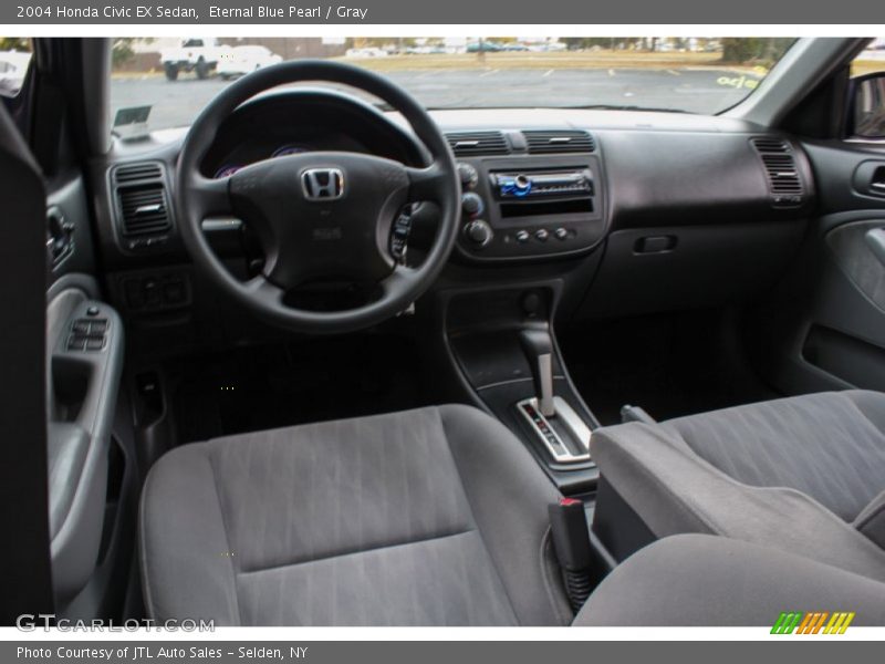 Eternal Blue Pearl / Gray 2004 Honda Civic EX Sedan
