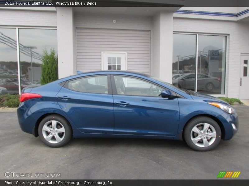Windy Sea Blue / Beige 2013 Hyundai Elantra GLS